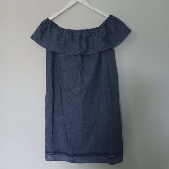 $5 LAST CALL! Linen Blend Off the Shoulder Dress ~ - Picture 1 of 9